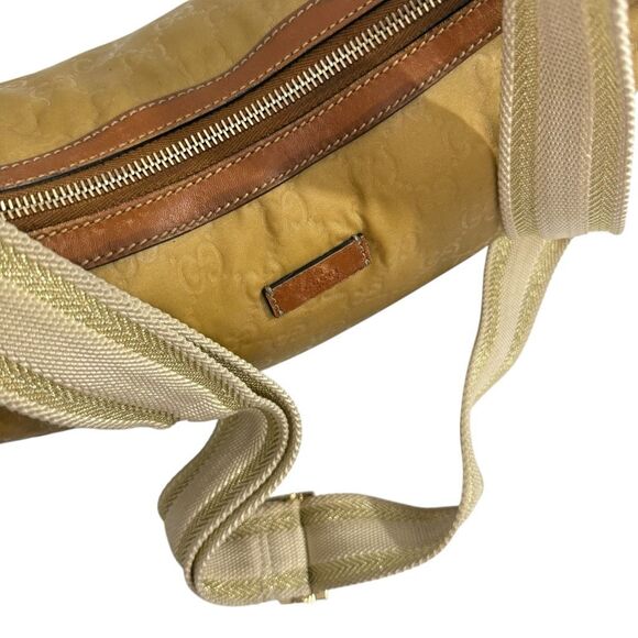 GUCCI Gold Yellow Authentic GG Crossbody Shoulder Bag Plush Soft Canvas Cloth w - Picture 13 of 13